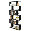 6-Tier Bookcase Freestanding S-Shaped Bookshelf Multifunctional Display Rack