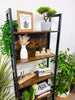 Tall 5 Tier Rustic Bookcase Slim Industrial Bookshelf Storage Unit Display Shelf