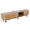 TV Unit with LED Lights, 3 Door Modern Media Stand Cabinet Living Room Furntiure