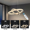 UK Crystal 2-Ring Chandelier LED Ceiling Lights Pendant Light Dimmable w. Remote