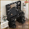 Dressing Table With Led Mirror 7 Drawers Makeup Desk Vanity Table Lights Black