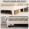 King Size Bed Frame Wooden Slat Bed Platform Upholstered Button Tufted Headboard