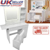 Vanity Table LED Light Mirror Makeup Dressing Desk With Drawers And Shelf UK