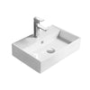 Rectangle Countertop Vessel Wash Basin 500mm White Ceramic Bathroom Sink