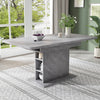 Extendable Dining Table Rectangular Kitchen Dining Room Table with Storage, Grey