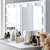 White Large Dressing Table LED Bulbs Mirror Drawers Stool Storage Makeup Desk