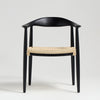 Kenny Dining Chair Natural Triple Paper Coil Seat Black Curved Wood Frame