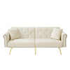 MODERN FABRIC SOFA BED LOVESEAT CLICK CLACK SOFA SETTEE RECLINER COUCH, WHITE