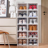 3/6x Clear Plastic Shoe Storage Box Stackable Foldable Boxes Trainers Organiser