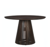Remi Round Solid Mango Wood Dining Table Walnut 1.4m (96)