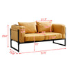 Single/Double/Triple Sofa Armchair Faux Leather Cushion Seat Metal Frame Armrest