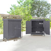 Outdoor Garden Storage Shed Tool Wooden Box w/ Hinged Roof 74x43x88cm, Grey