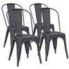 Set of 4 Dining Chairs Side Metal Industrial Kitchen Chair Tolix Stackable Black