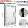 Venetian Wall Mirror – Elegant Decorative Silver Mirror with Embedded Crystals
