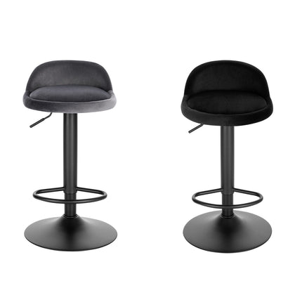 2/4/6x Velvet Padded Bar Stools Swivel Gas Lift Adjustable Height Pub Cafe Chars