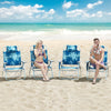 Portable Sand Chairs 2-Pack Beach Chairs with Towel Bars-Blue