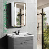 LED Illuminated Bathroom Mirror Cabinet Clock Shaver Socket Touch Sensor