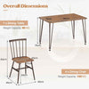 5-Piece Dining Table Set for Kitchen Table & 4 Chairs w/ Metal Frame Walnut