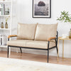 Single/Double/Triple Sofa Armchair Faux Leather Cushion Seat Metal Frame Armrest