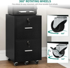 Mobile File Cabinet for Home Office, 2-Drawer, Small Rolling Filing Cabinet, Pri