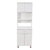Wooden Tall Cabinet Cupboard Kitchen Living Room Side Table Storage with Doors