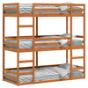 Triple Bunk Bed Wax Brown 90x190 Solid Wood Pine Z8W7