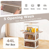 Plastic Storage Container Foldable Closet Organizer with wheels 34.5 Gallon