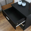 Black Chest of Drawer Beside Table Cabinet Storage High Gloss Bedroom Furniture