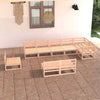 9 Piece Garden Lounge Set Solid Pinewood