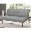 2 Seater Sofa Bed Linen Sofa Couch With Adjustable Backrest for Guest Room Grey