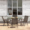 Garden Table Folding Mesh Chair Balcony Coffee Bistro Furniture w/ Umbrella Hole