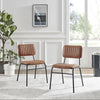 Delta 2x Tan Faux Leather Black Legs Dining Chair