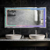 XL RGB LED Mirror Glittery Crystals Diamond Wall Mounted Hanging Mirror Bedroom