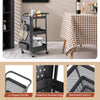 3-Tier Rolling Utility Cart Organizer Storage Cart Craft Trolley w/DIY pegboards