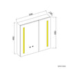 LED Bathroom Mirror Cabinet With Shaver Socket Demister Touch Sensor Double Door