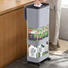 Rolling Mobile Utility Shelf Recycling Waste Paper Bin Box Storage Trolley Cart
