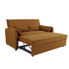 3 Seater Sofa Bed Yellow Livingroom Pull Out Convertible Sleeper with 2 Cushions