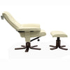Leather Recliner Chair Armchair Lounge Swivel Sofa Chair W/ Footstool Metal Base
