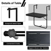 Patio Folding Hanging Table Balcony Railing Table Space-Saving Side Table Black