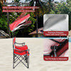 COSTWAY Double Folding Camping Chair Outdoor Portable Loveseat w/Canopy-Red