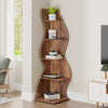5-Tier Corner Shelf, Modern Wall Bookshelf Small Bookcase Storage Rack w/ Shape
