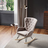 High Back Fabric Upholstered Rocking Chair Armchair Nursing Relaxing Rocker Sofa