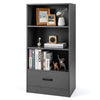 4-tier Storage Shelf Wood Bookcase Floor Standing Bookshelf