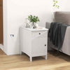 Bedroom Side Table Storage Cabinet Nightstand w/USB Ports & Outlets-White
