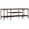 TV Cabinet Smoked Oak 121x35x45 cm Engineered Wood&Iron