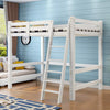 Single Solid Pine Wood Loft Bed Frame High Sleeper Bunk Bed Study Desk Cabin Bed