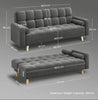Convertible Velvet Sofa Bed – 3 Seater Futon with Adjustable Back & Pillows