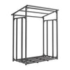 Garden Metal Storage Logs Shed Firewood Rack with Cover Log Storage Wood Holder