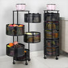 5 Tier Kitchen Rotating Storage Trolley Cart Utility Vegetable Mobile Shelf Rack