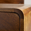 Solid Mango Wood Bedside Table – Mid-Century Style, 2 Drawer, Chestnut